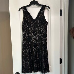 LOFT Black Lace Midi Dress